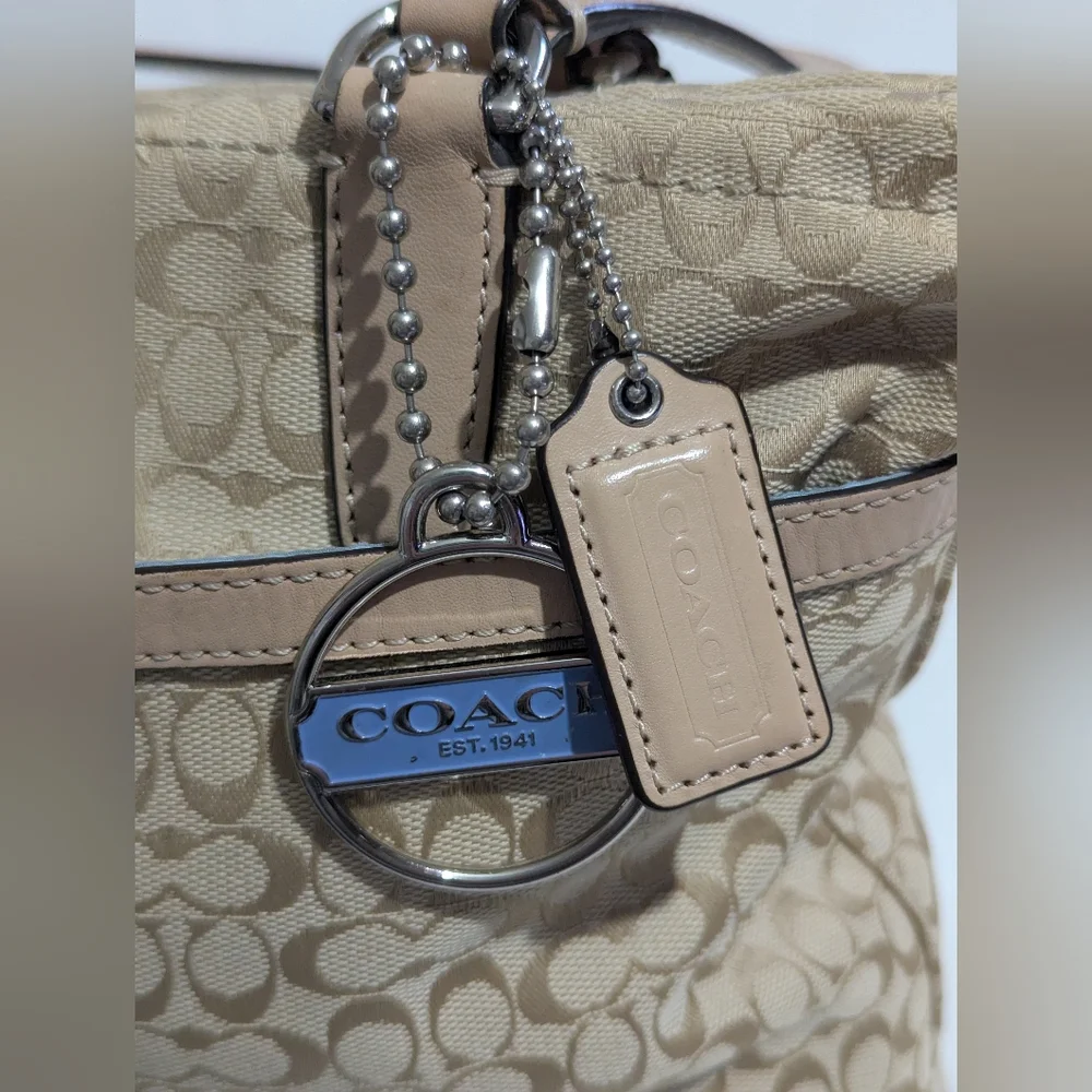 Coach Signature Stripe Vintage Tote/ Shoulder Bag - Picture 12 of 15
